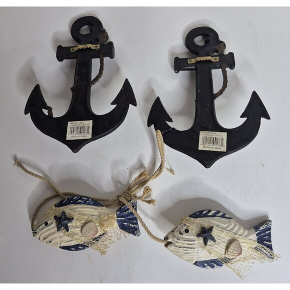 Vintage Trippie's Nautical  Anchors And Distressed Fish Resin - Picture 2 of 15